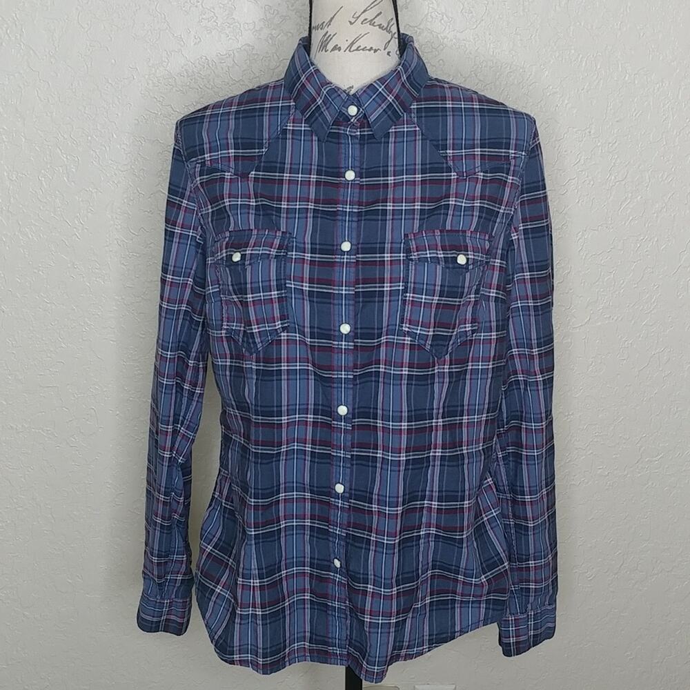 L.O.G.G. Multicolored Plaid Shirt Size 14
